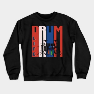 Drum kit on coloured Lettering Crewneck Sweatshirt